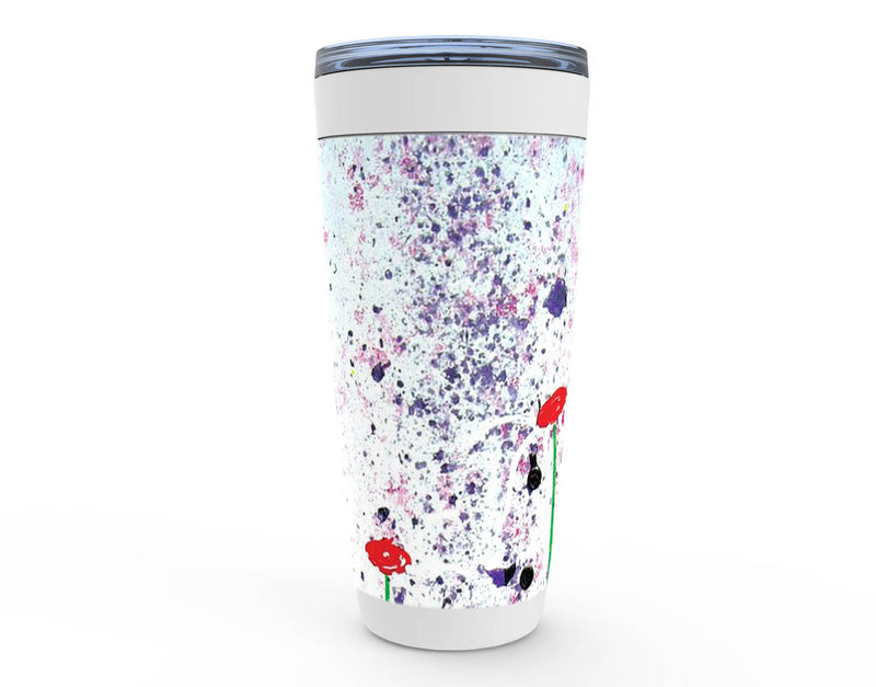 Red, pink and purple abstract floral artwork 20 oz tumblers